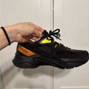 Roberto Cavalli Black Sneaker with Yellow and Orange Detail